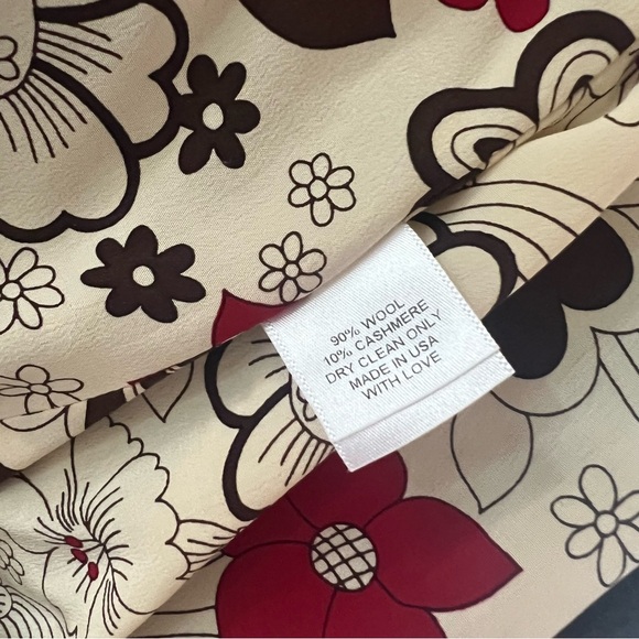 Erica Tanov Brown Blazer Red Trim Vintage Silk Lined - Large - Picture 7 of 7